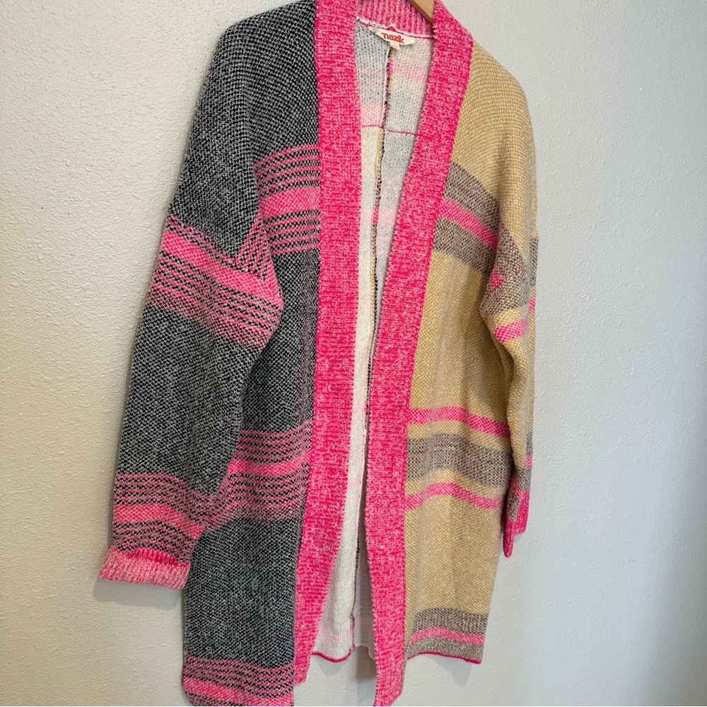 Mazik Pink and Gray Women's Cardigan - Picture 3 of 11